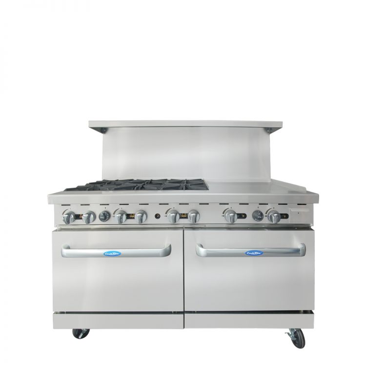 Atosa Cookrite - AGR-6B24GR - 60″ Gas Range with Six (6) Open Burners & 24″ Griddle