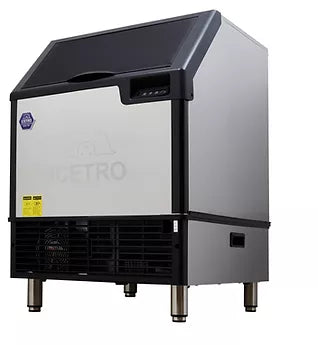 Icetro - IU-0220-AC Stainless Steel Air Cooled Cube Style Undercounter Ice Maker with Bin - 115 Volts 1-Ph