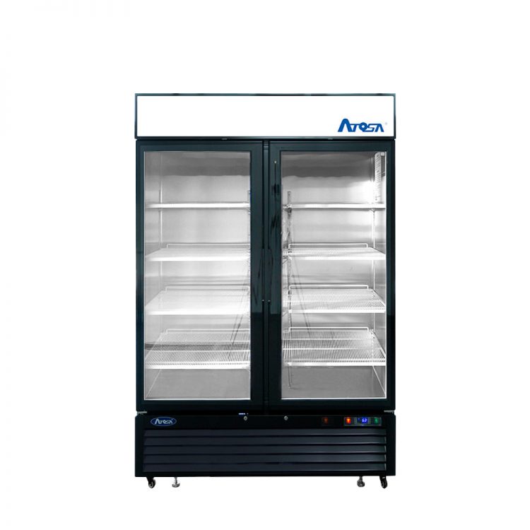 Atosa - MCF8732GR - Black Cabinet Two (2) Glass Door Merchandiser Freezer