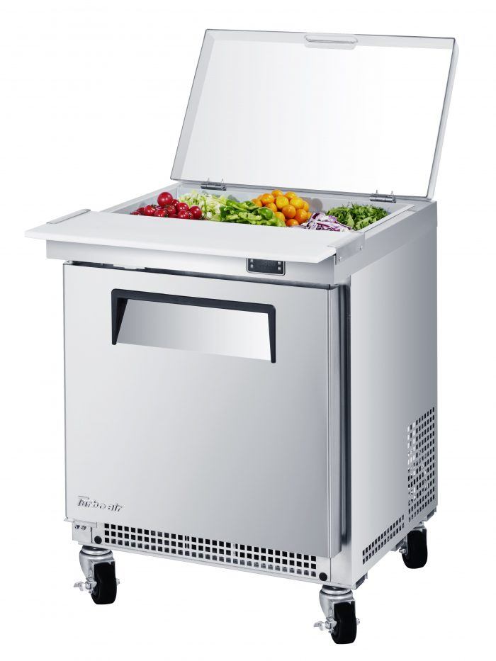 Turbo Air MST-24S-N6 M3 Series 24" 1 Door Refrigerated Salad Prep Table with Clear Lid