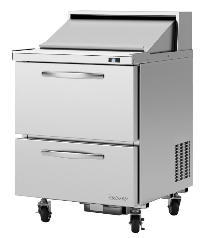 Turbo Air PST-28-D2-N PS Series 27 1/2" Sandwich/Salad Prep Table w/ Refrigerated Base, 115v