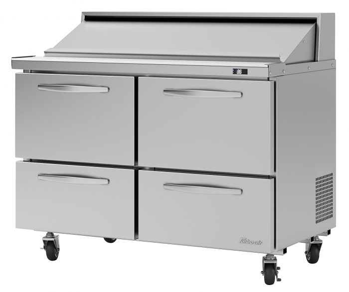 Turbo Air PST-48-D4-N PS Series 1/4" Sandwich/Salad Prep Table w/ Refrigerated Base, 115v