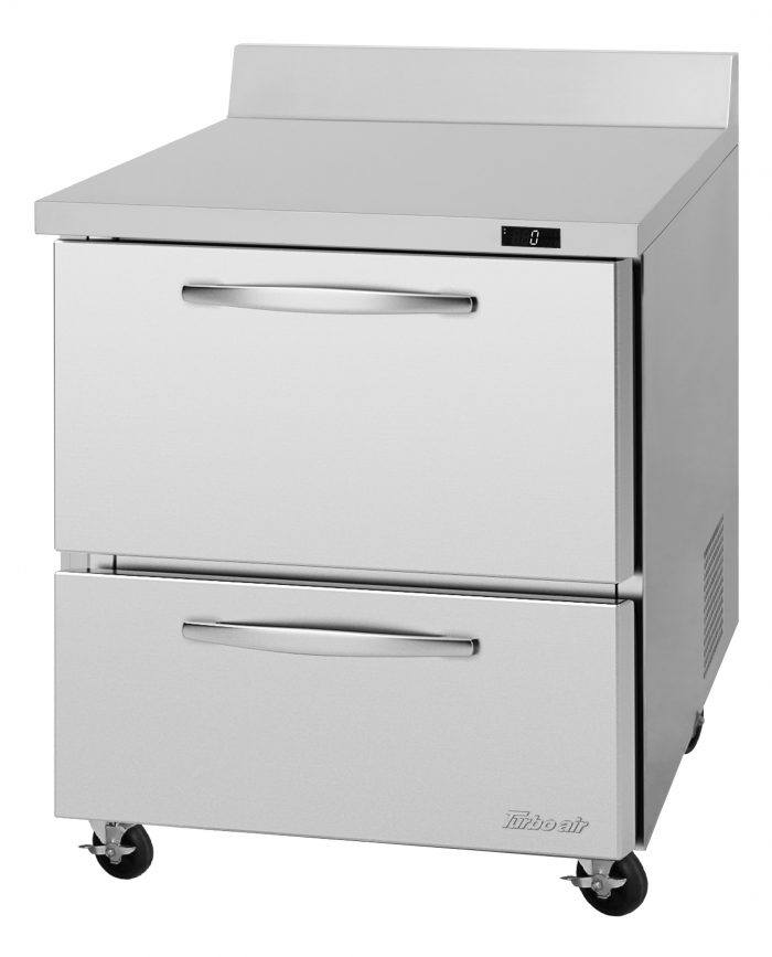 Turbo Air PWF-28-D2-N PW Series 27 1/2"W Work Top Freezer w/ (1) Section & (2) Drawers, 115v