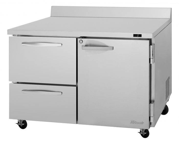 Turbo Air PWF-48-D2R-N PW Series 48 1/4"W Work Top Freezer w/ (1) Door & (2) Drawers, 115v