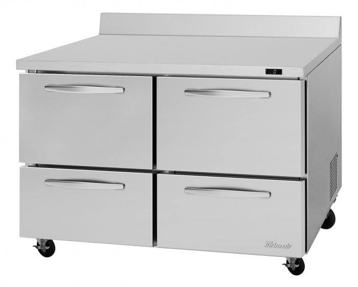 Turbo Air PWF-48-D4-N PW Series 48 1/4"W Work Top Freezer w/ (2) Sections & (4) Drawers, 115v