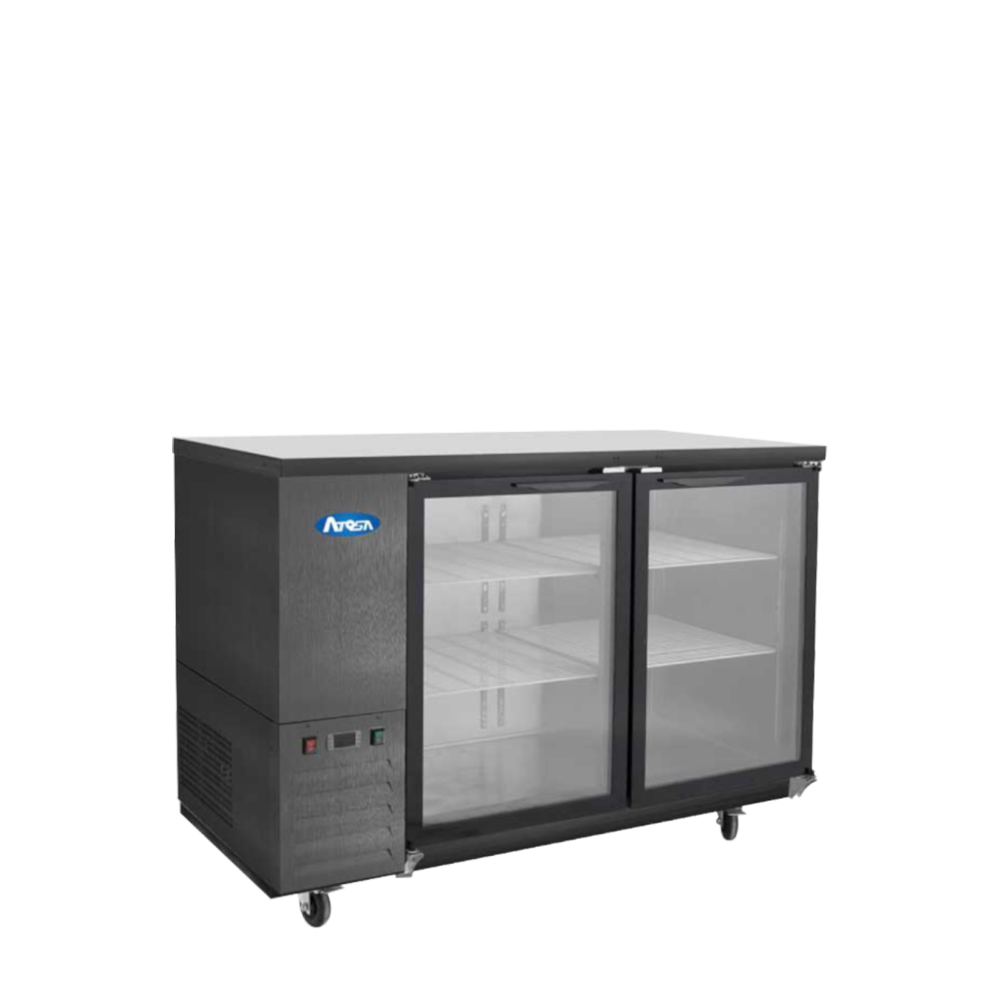 Atosa - SBB59GGRAUS2 - 59″ Black Shallow Depth Back Bar Cooler with Glass Doors