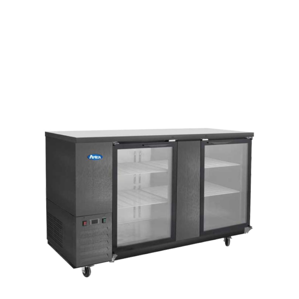 Atosa - SBB69GGRAUS2 - 69″ Black Shallow Depth Back Bar Cooler with Glass Doors