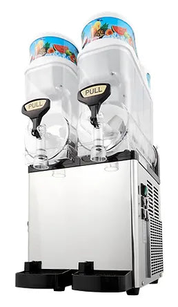 Icetro - SSM-280 Double 3.2 Gal. Transparent Bowls Slush Machine / Frozen Beverage Dispenser - 115V 1020W