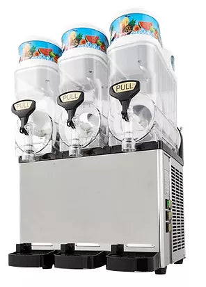 Icetro - SSM-420 Triple 3.2 Gal. Transparent Bowls Slush Machine / Frozen Beverage Dispenser - 115V 1350W