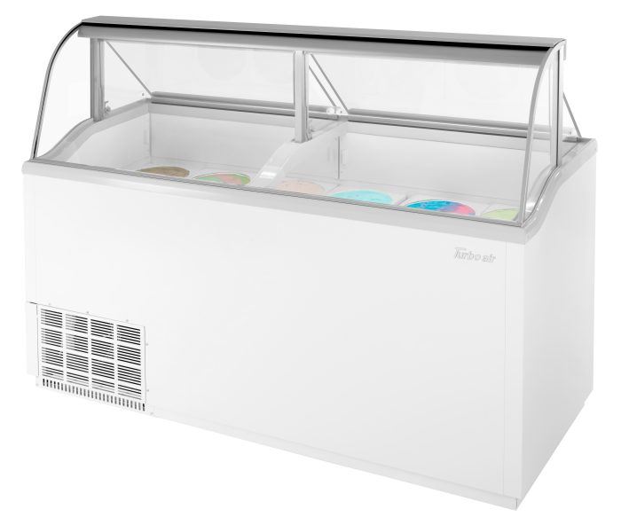 Turbo Air TIDC-70W-N TI Series 70" Low Curved Glass Ice Cream Dipping Cabinet