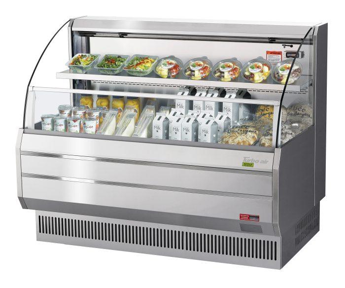 Turbo Air TOM-60LS-N TO Series 63.25'' Stainless Steel Horizontal Air Curtain Open Display Merchandiser with 1 Shef