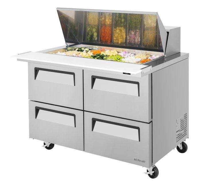 Turbo Air Super Deluxe TST-48SD-18-D4-N TS Series 4 Drawer Mega Top Refrigerated Sandwich Prep Table