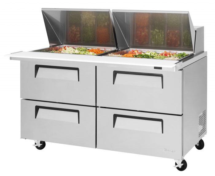 Turbo Air Super Deluxe TST-60SD-24-D4-N TS Series 60" 4 Drawer Mega Top Refrigerated Sandwich Prep Table