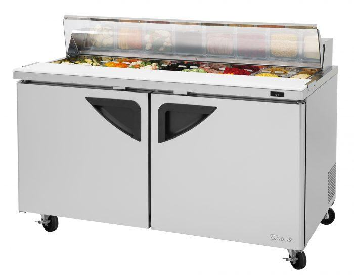 Turbo Air Super Deluxe TST-60SD-N-CL TS Series 60" 2 Door Refrigerated Sandwich Prep Table with Clear Lid