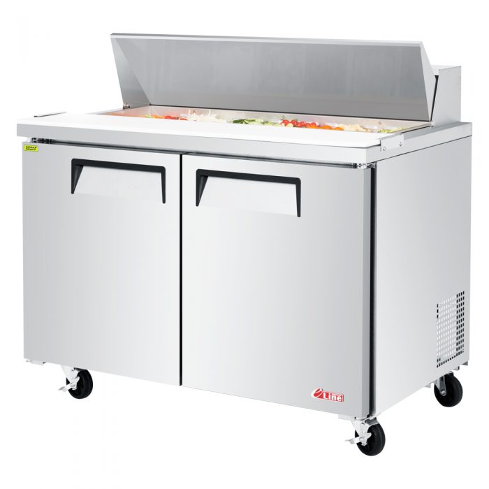 Turbo Air EST-48-N-V ES Series 48" Two Section Sandwich / Salad Prep Table, 12 cu. ft.