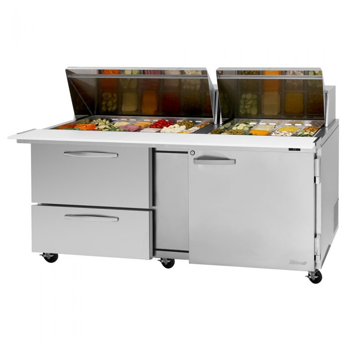 Turbo Air PST-72-30-D2R-N PS Series 72 5/8" Sandwich/Salad Prep Table w/ Refrigerated Base, 115v