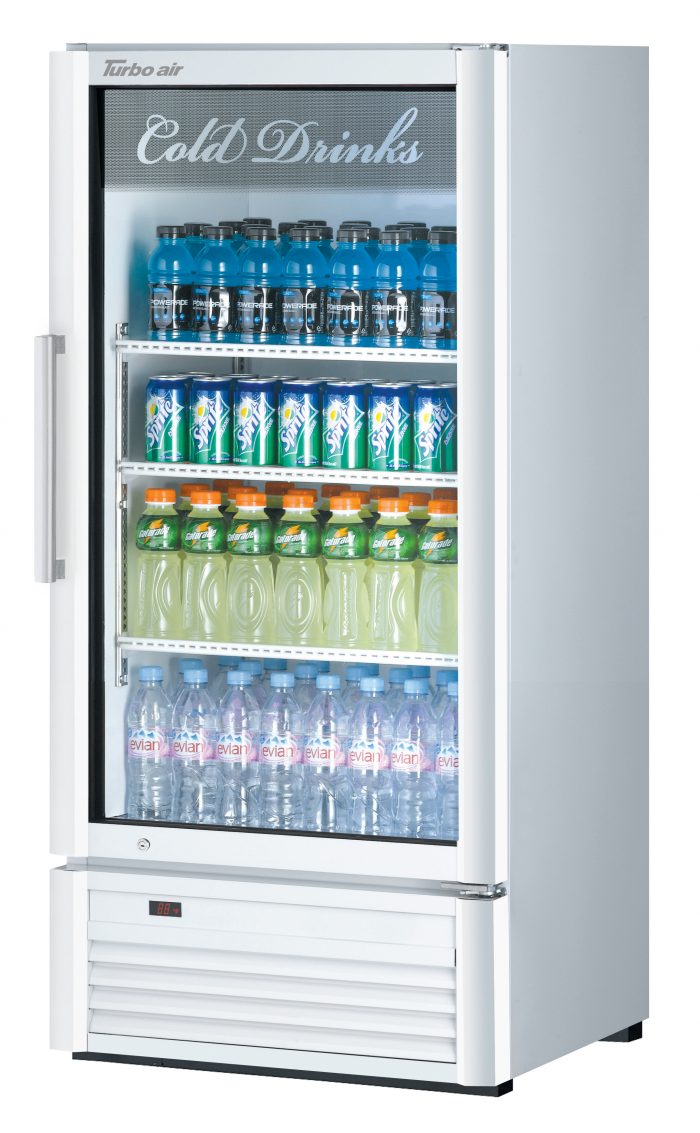 Turbo Air TGM-10SD-N6 TG Series 25.75'' White 1 Section Swing Refrigerated Glass Door Merchandiser