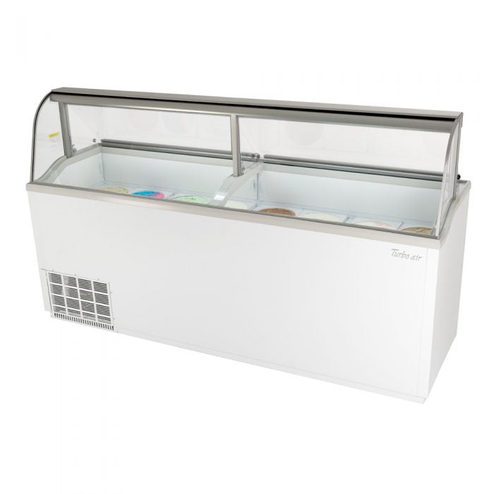 Turbo Air TIDC-91G-N TI Series 91" Low Curved Glass Ice Cream Dipping Cabinet