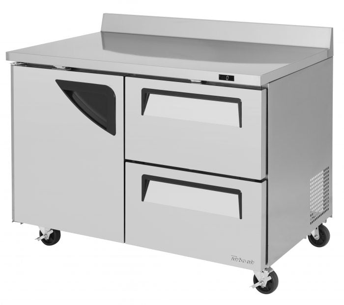 Turbo Air TWF-48SD-D2-N TW Series Super Deluxe 48" Worktop Freezer with One Door and Two Drawers